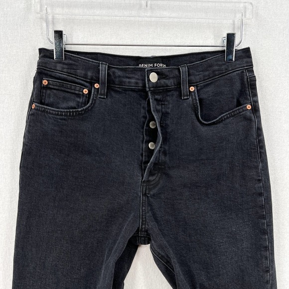 ARITZIA DENIM FORUM Jeans Womens 29 Black The Arlo High Rise Straight 28L - Picture 11 of 16